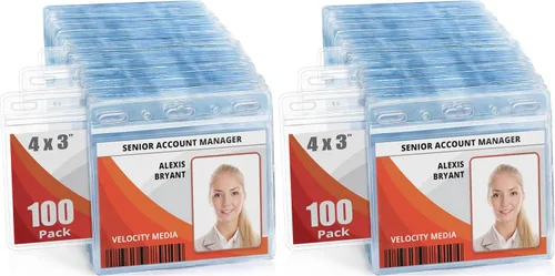 Vista 12 de Protector de tarjeta de Estados Unidos (transparente, 4 x 3 pulgadas, paquete de 50), resistente al agua y resellable horizontal de plástico