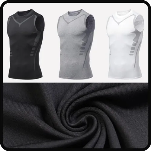 Vista 6 de AODGHC Camisa sin mangas con forma iónica de nueva versión 2023, camisa sin mangas con forma iónica Biowang, chaleco de tela de seda de hielo