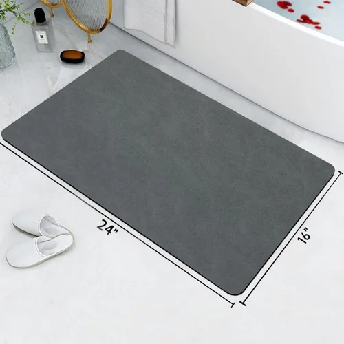 Vista 2 de Tapetes de baño antideslizantes, de tierra de diatomeas, finos para debajo de la puerta, de secado rápido, absorbente de agua, frente a la bañera