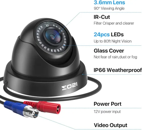 Vista 8 de ZOSI Grabadora DVR AI 3K Lite de 8 canales y 4 cámaras de seguridad domo 1080P – 8 canales H.265+ híbrido 4 en 1 (HD-TVI/CVI/AHD/CVBS) sistema
