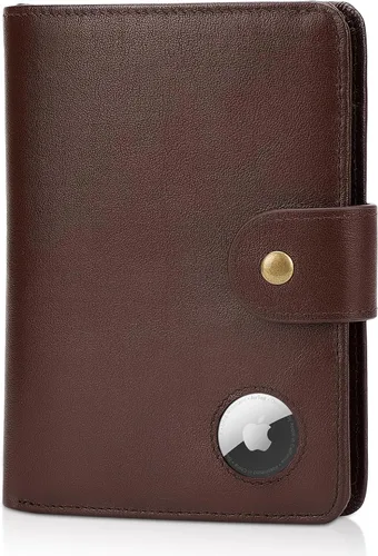 Vista 14 de Polare - Cartera de viaje de piel con bloqueo RFID para hombres y mujeres, Negro -, Cartera con bloqueo RFID