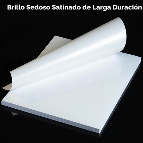 Vista 4 de Papel de vinilo adhesivo imprimible para impresora de inyección de tinta - Blanco brillante - 21 hojas de papel adhesivo impermeables autoadhesivas