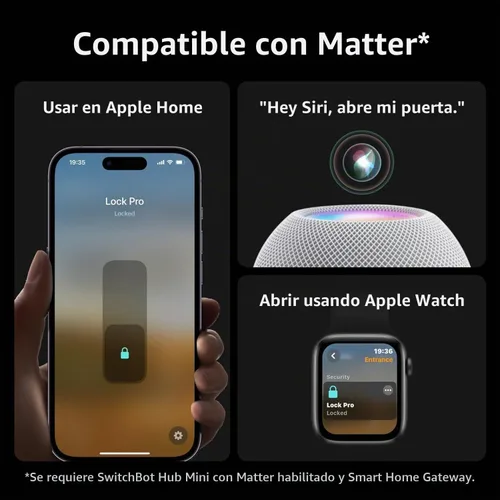 Vista 6 de SwitchBot Smart Lock Pro (plateado), actualización de cerrojo sin llave para cerrojos existentes, sin taladro para inquilinos, bloqueo automático