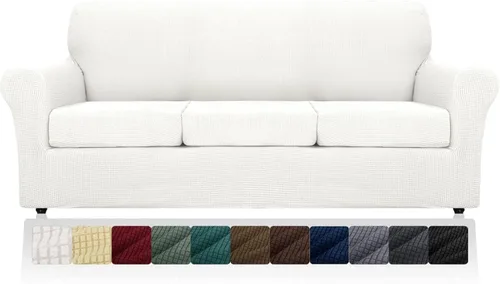 Vista 19 de MAXIJIN Fundas para sillas de 2 piezas con brazos, súper elásticas, para sala de estar, perros, a prueba de mascotas, protector de sofá ajustable