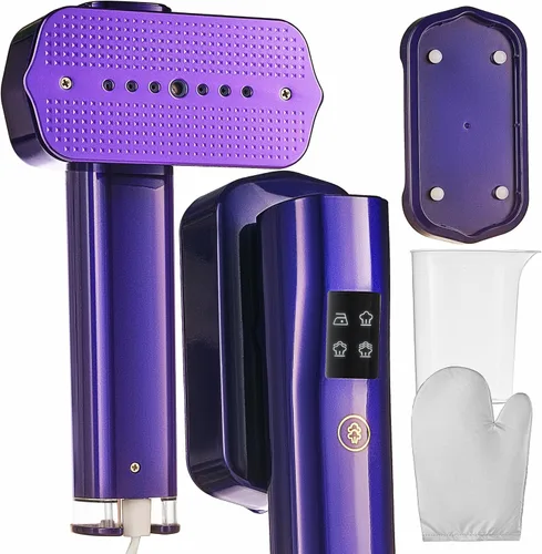Vista 9 de Vaporizador de ropa de viaje y mini plancha de vapor, vaporizador de ropa de mano de 1200 W, 4 modos, calentamiento rápido de 20 segundos, removedor