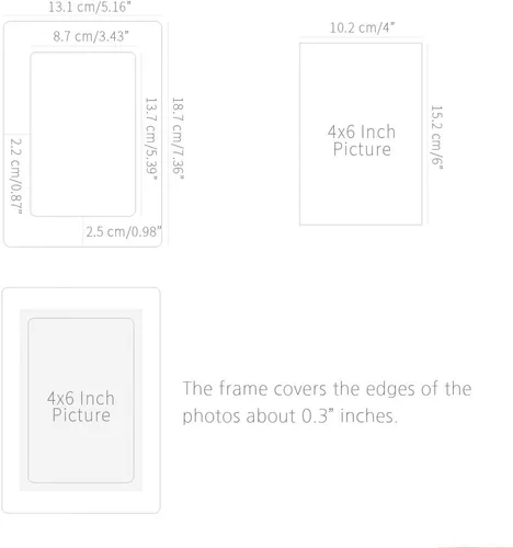 Vista 6 de Monolike Marcos de fotos de papel de 4 x 6 pulgadas, color negro, paquete de 20 unidades, se adapta a fotos de 4 x 6 pulgadas
