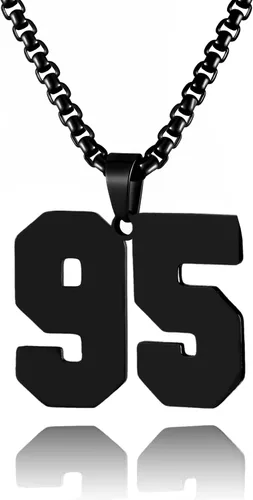 Vista 116 de Collar de Número Dorado para Hombre, Cadena de Acero Inoxidable con Colgante de Número para Atletas, Joyería Deportiva Personalizada para Niños
