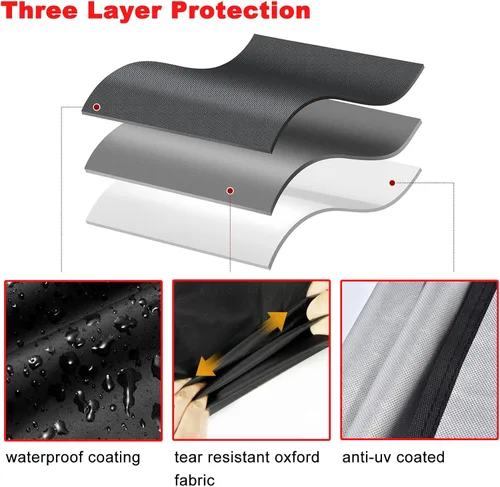 Vista 4 de Funda para Parrilla, 32 Pulgadas Impermeable Resistente a los Rayos UV de Servicio Pesado Funda Pequeña para Parrilla BBQ para Parrilla al Aire