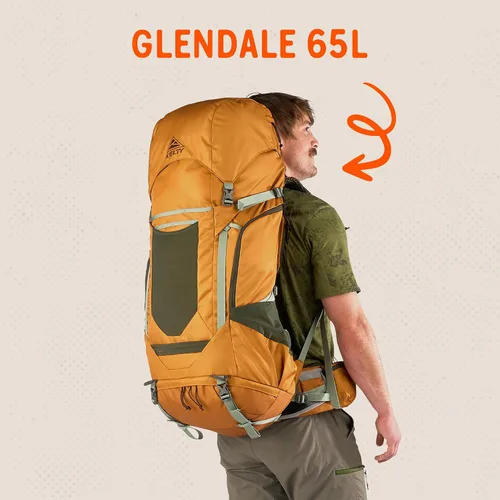 Vista 3 de Kelty Glendale - Mochila de marco interno de 65 L a 105 L, paquete de senderismo para varios días, suspensión ajustable, ajuste personalizado
