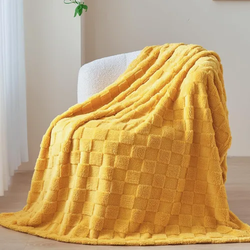 Vista 27 de NEWCOSPLAY Manta súper suave de franela sedosa de alta calidad con diseño de punto gofre 3D, ligera, para uso en todas las estaciones