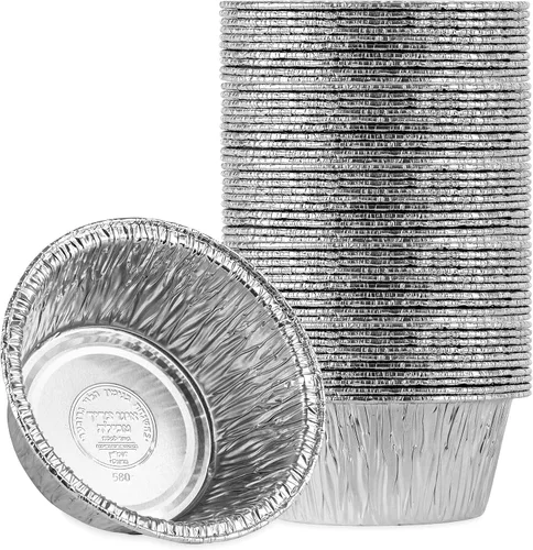 Vista 7 de PLASTICPRO Moldes redondos profundos de papel de aluminio de 10 pulgadas, aluminio desechable, aptos para congelador y horno - Para hornear