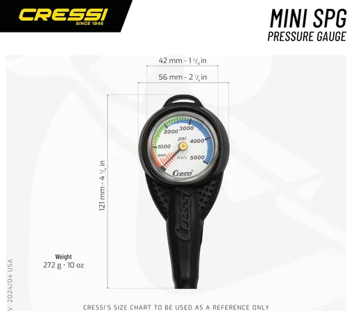 Vista 3 de Cressi Mini SPG - Medidores de presión sumergibles para buceo, fabricados en Italia