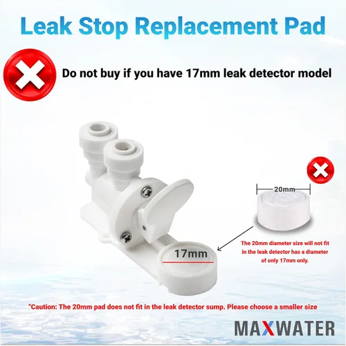 Vista 4 de Max Water Almohadillas de repuesto para detectores automáticos de fugas en sistemas de filtración de agua de ósmosis inversa debajo del fregadero