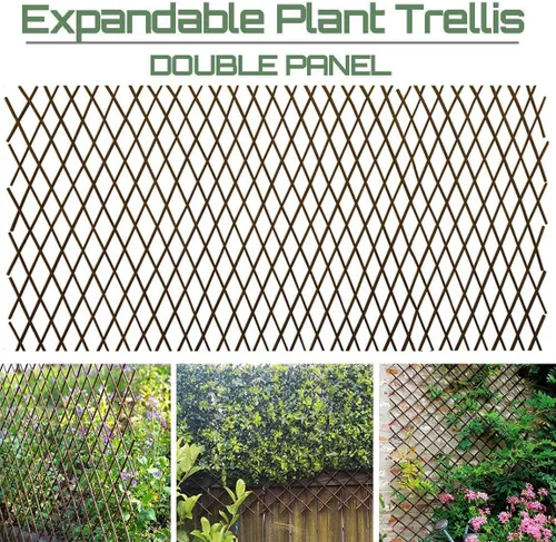 Vista 8 de Sumery Nature - Enrejado de sauce expandible para plantas trepadoras, enrejado de sauce, enrejado expandible, valla de enrejado para plantas