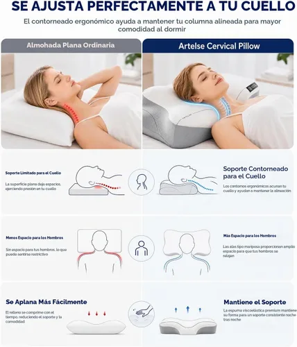 Vista 8 de Almohada cervical para el cuello - Almohada para la apnea del sueño