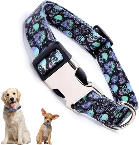 Vista 42 de Collares para perros pequeños, con patrón de impresión 3D, de nailon suave, ajustables, para perros pequeños, medianos, grandes, hembra, niño 1