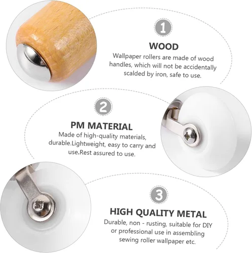 Vista 3 de DOITOOL Rueda de presión Herramientas de madera Coche de madera Decoración del hogar Revestimientos de pared Rodillo de acolchado Herramientas Papel