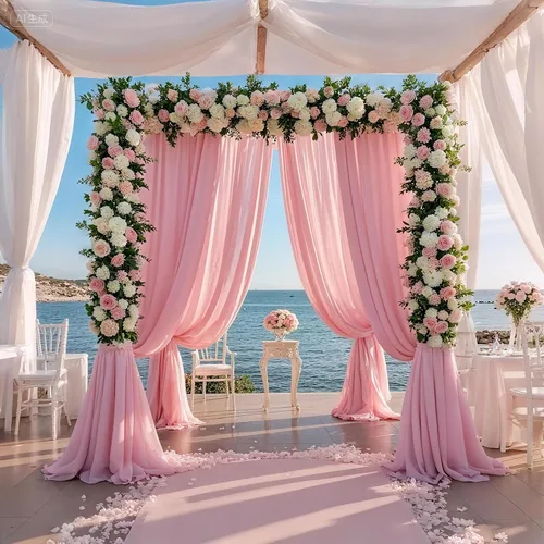 Vista 9 de Cortinas de fondo azul bebé de 10 x 9 pies sin arrugas para fiestas, cortinas de tela gruesa para fotos, para bodas, cumpleaños, baby shower
