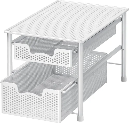 Vista 19 de Simple Houseware - Cajón organizador de cesta de gabinete apilable, rosa