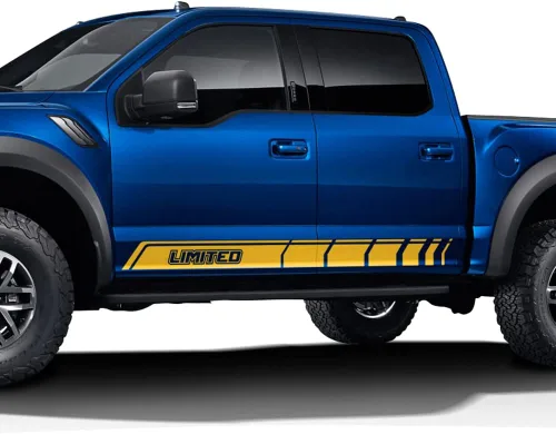 Vista 6 de Adhesivos Offroad Stripe Kit Limited Graphics Rocker Panel Calcomanías compatibles con Ford F150 2015-Presente (negro brillante)