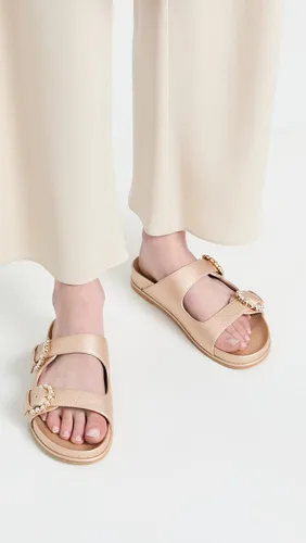 Vista 2 de Stuart Weitzman Sandalias Piper Slide para mujer, Metálico