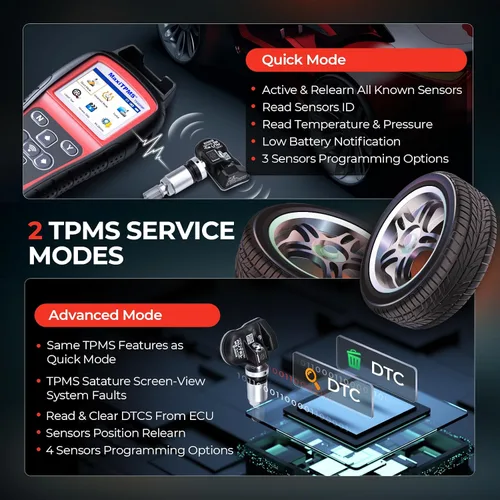 Vista 6 de Autel MaxiTPMS TS508WF Kit 2026, herramienta de programación TPMS con 8 piezas de sensores 315 433MHz (209$), versión WiFi de TS508 TS501 Pro
