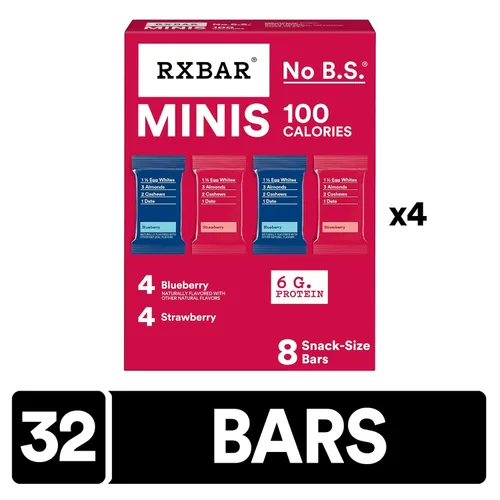 Vista 5 de RXBAR Minis - Barras de proteínas, 0.24 oz de proteína, aperitivos sin gluten, paquete variado (4 cajas, 32 unidades)