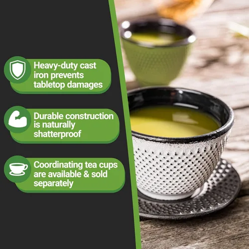Vista 6 de Restaurantware -Platillos de 3.75 pulgadas para tazas de té, 2 platillos redondos para tazas de té japonesas tradicionales - Diseño de hoño, no se
