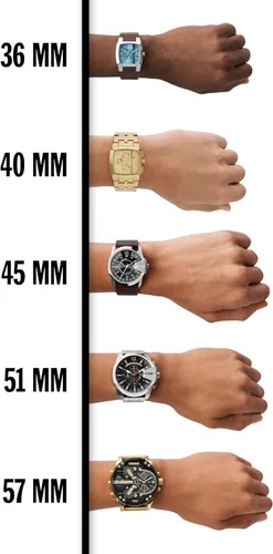 Vista 6 de Diesel Mr. Daddy 2.0 - Reloj de hombre con cronógrafo de tamaño extra grande y correa de acero inoxidable, silicona o cuero