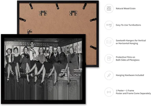 Vista 2 de Poster Master Póster de fotografía vintage, impresión feminista retro, regalo para artistas, amigas, mujeres sentadas en un mostrador de bar