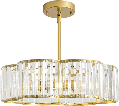 Vista 18 de Candelabro pequeño de cristal dorado, lámpara moderna de 3 luces para comedor sobre la mesa, accesorio de iluminación redondo para pasillo