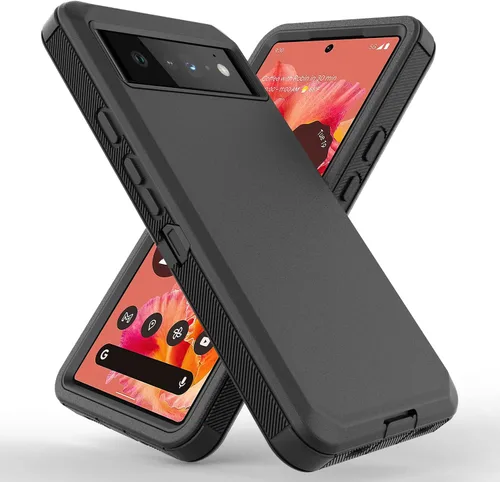 Vista 3 de Funda compatible con Google Pixel 6, funda para Pixel 6, incluye protector de pantalla, clip giratorio para cinturón, soporte para soporte, cubierta