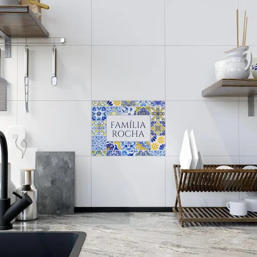Vista 3 de Azulejos Portugal personalizados, decoración de letreros familiares, decoraciones de azulejos portugueses, ideas de regalo para el hogar, regalo