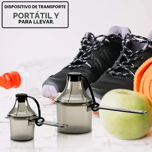 Vista 4 de 80 cc 4.73 tbsp 80 mL Cuchara de plástico de mango corto con embudo adjunto, cucharas medidoras para polvos, café, alimentos para mascotas