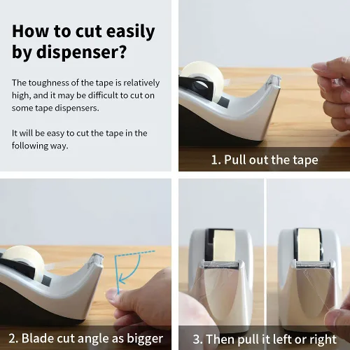Vista 4 de Recambios de cinta transparente, 6 rollos, 3/4 x 1000 pulgadas, núcleo de 1 pulgada, rollos de repuesto de dispensador de cinta recargable