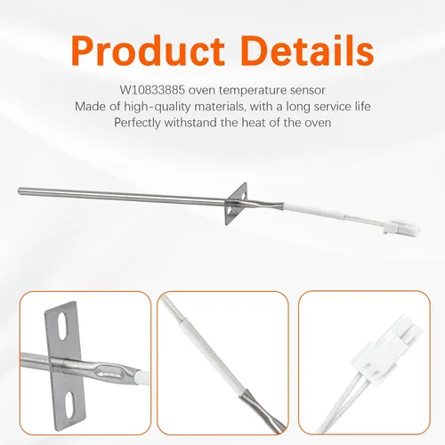 Vista 3 de W10833885 Sensor de termostato de horno apto para Whirlpool Sensor de temperatura de reemplazo del sensor de temperatura del horno W10833885
