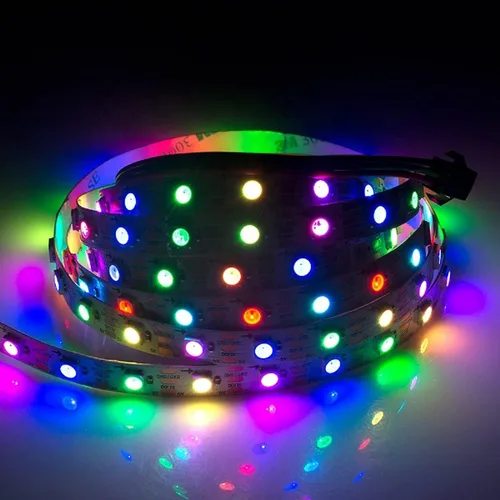 Vista 6 de WS2812B Tira de luz LED individual direccionable a todo color SMD 5050 RGB Pixel Strip DC5V