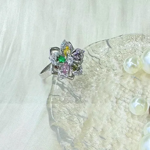 Vista 3 de Sunflower Ring Spinning Fidget Rings for Anxiety Open Adjustable Spinner Sun Ring Creative Relieving Stress Rotating Jewelry