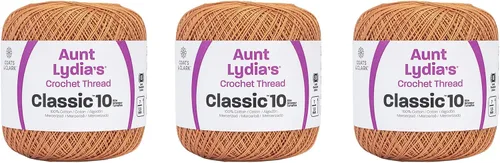 Vista 18 de Aunt Lydia Classic Crochet - Paquete de 3 unidades de 350y/1,049.9 ft - Blanco Antiguo