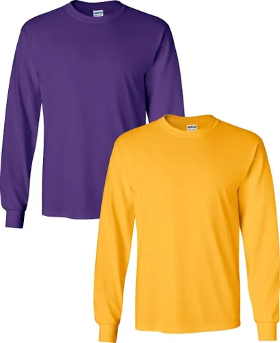 Vista 91 de Gildan - Camiseta de algodón y de manga larga para hombre, modelo G2400 (1) verde irlandés + (1) negro