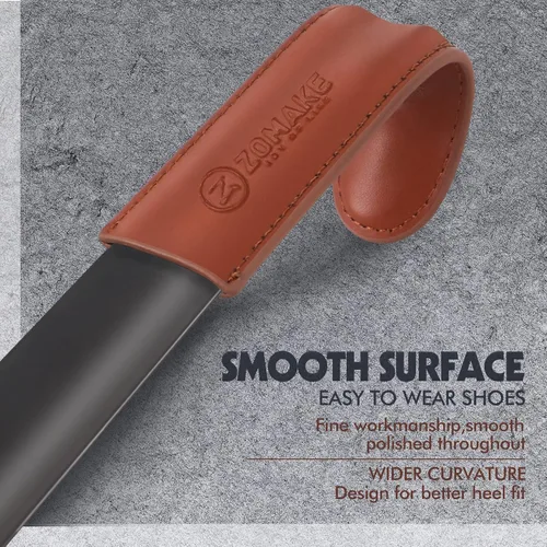 Vista 5 de ZOMAKE Cuerno de zapato de mango largo para personas mayores, hombres y mujeres, calzador largo de metal para botas, ayudante de cuchara de zapatos