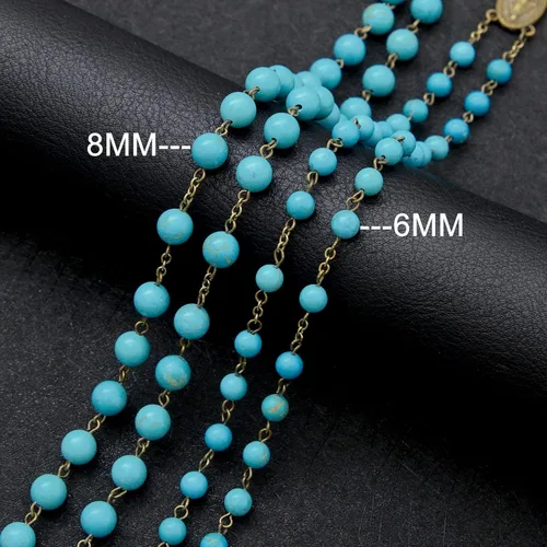 Vista 20 de KOMI Rosario de cuentas católicas para mujer, collar de cuentas de rosario con cruz de crucifijo, perlas de cristal, rosario, rosarios, católicos