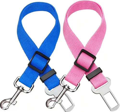 Vista 8 de Elisel Elisel - Paquete de 2 cinturones de seguridad de automóvil para mascotas, perros y gatos, longitud ajustable, accesorios para mascotas