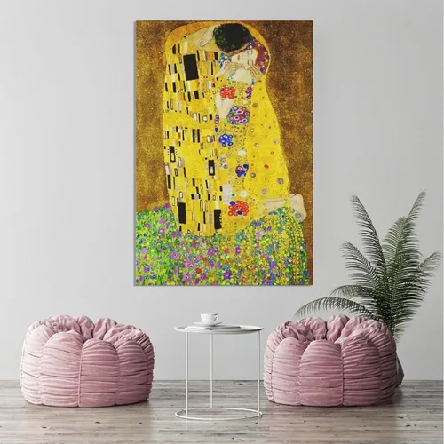 Vista 3 de LEES TOSS Gustav Klimt The Kiss - Póster decorativo para pared, decoración de habitación, estética, sala de estar, sin marco: 24 x 36 pulgadas