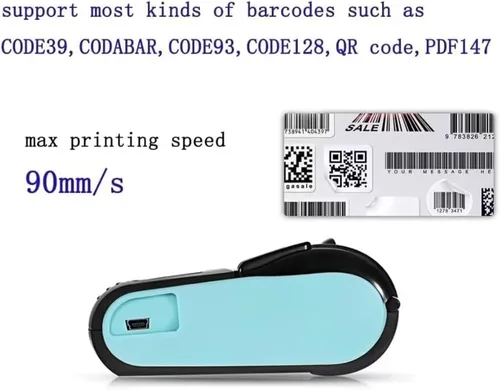 Vista 2 de No es compatible con iPhone iOS/IPAD/MAC, solo compatible con Android/Windows, impresora térmica Bluetooth de recibos de 2.283 in, mini impresora
