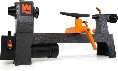 Vista 2 de WEN LA3421 - Mini torno de madera de sobremesa de velocidad variable de 3.2 amperios, 8 x 13 pulgadas, negro y WEN LA4444 Juego de mandíbulas