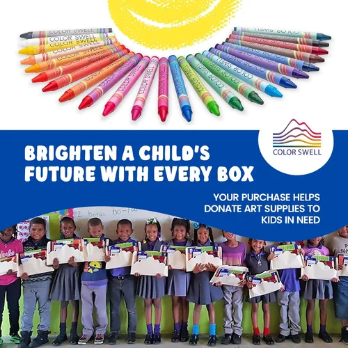 Vista 7 de Color Swell Paquete de 24 crayones – no tóxicos, ideales para niños, estudiantes, adultos y actividades en el aula