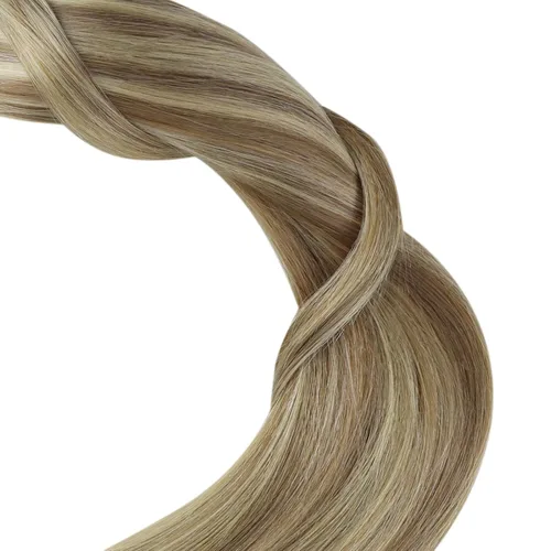 Vista 24 de YoungSee Extensiones de Cabello Humano con Cinta Balayage Extensiones de Cabello con Cinta Marrón Oscuro Extensiones de Cabello con Cinta Ombre