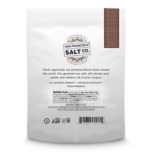 Vista 3 de Sal marina ahumada de madera de Alderwood, 5 oz. Bolsa - San Francisco Salt Company
