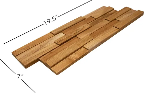 Vista 6 de WoodyWalls - Paneles de pared 3D Los tablones de madera están hechos de 100% teca Cada panel de madera está hecho a mano y es único Juego